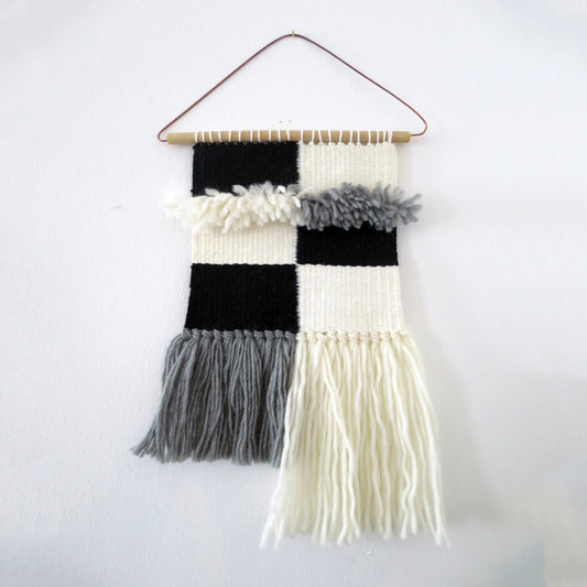 wall hanging | black + white checkerboard