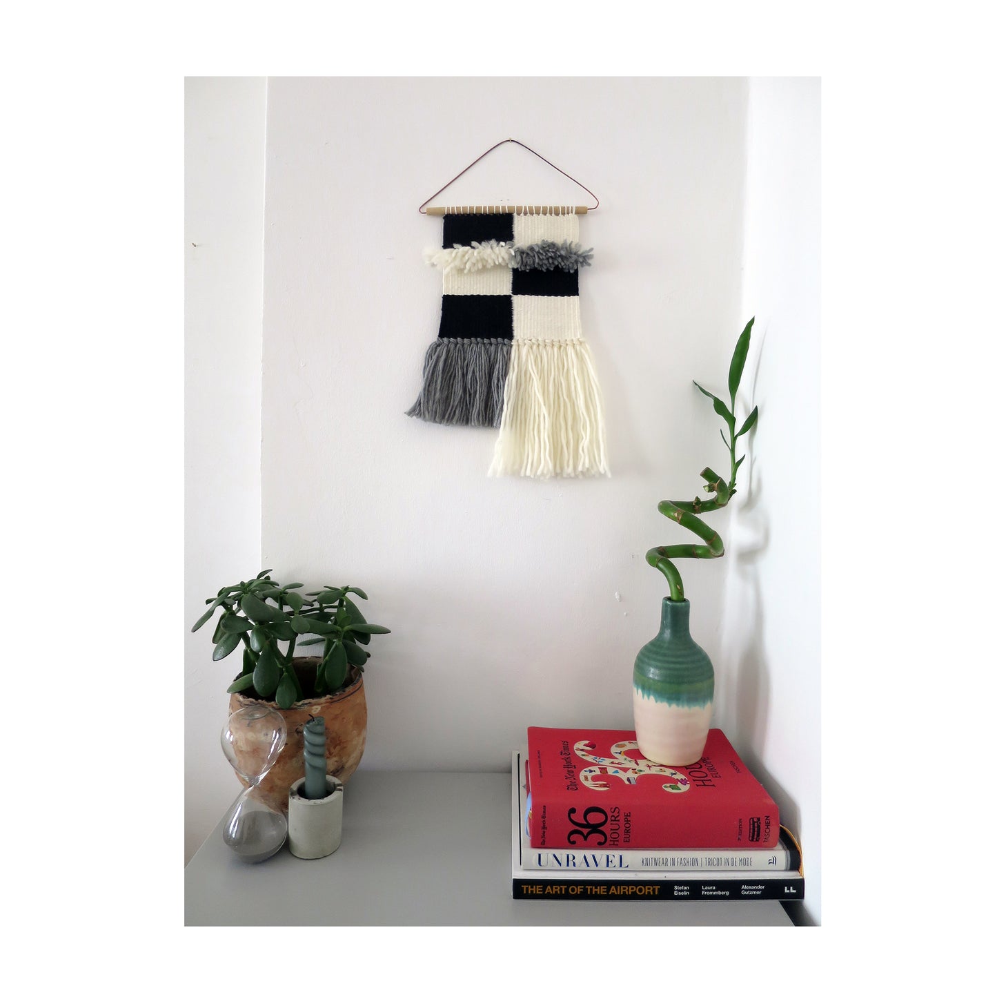 wall hanging | black + white checkerboard