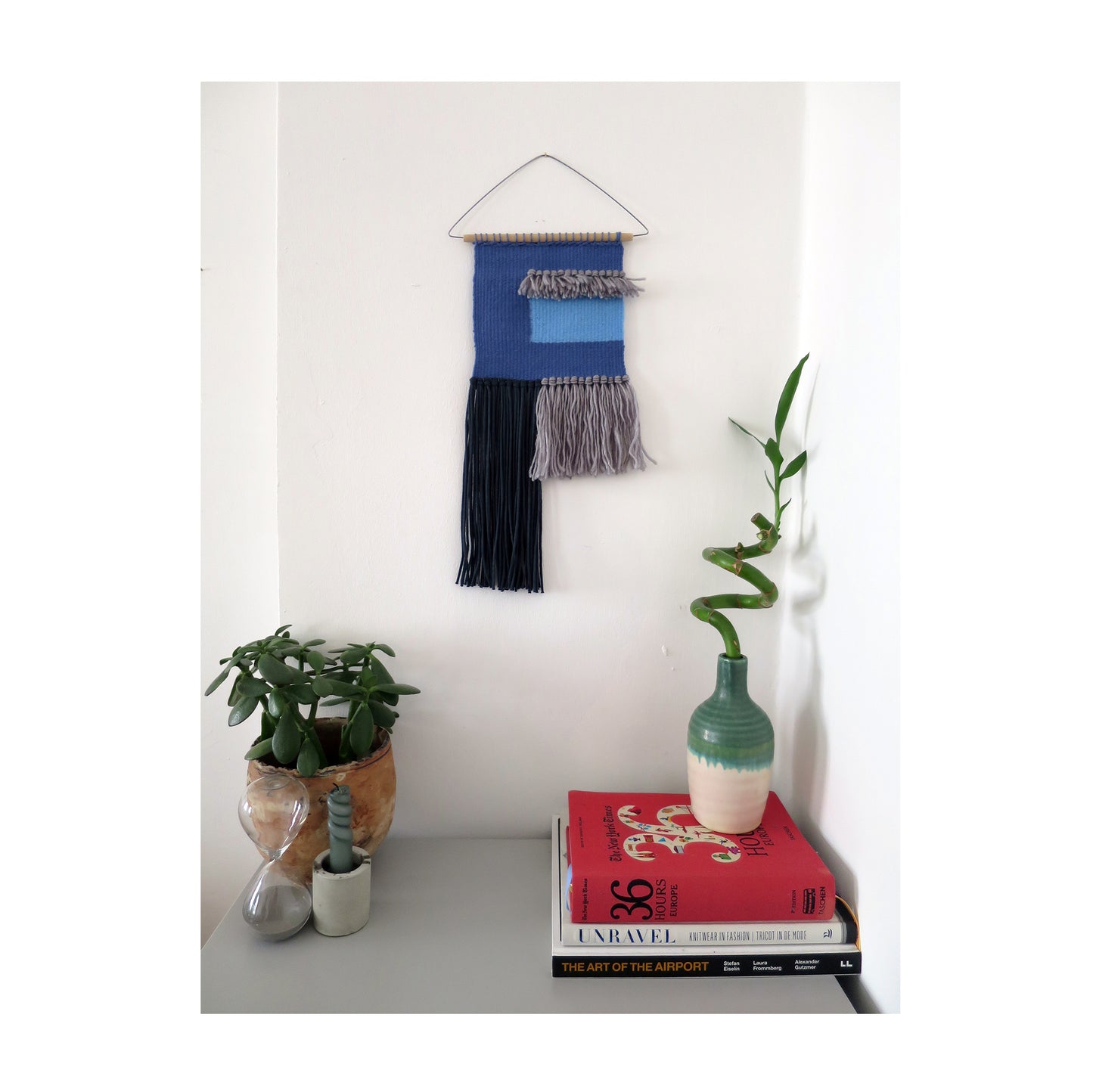 wall hanging | blue, grey + navy colour block