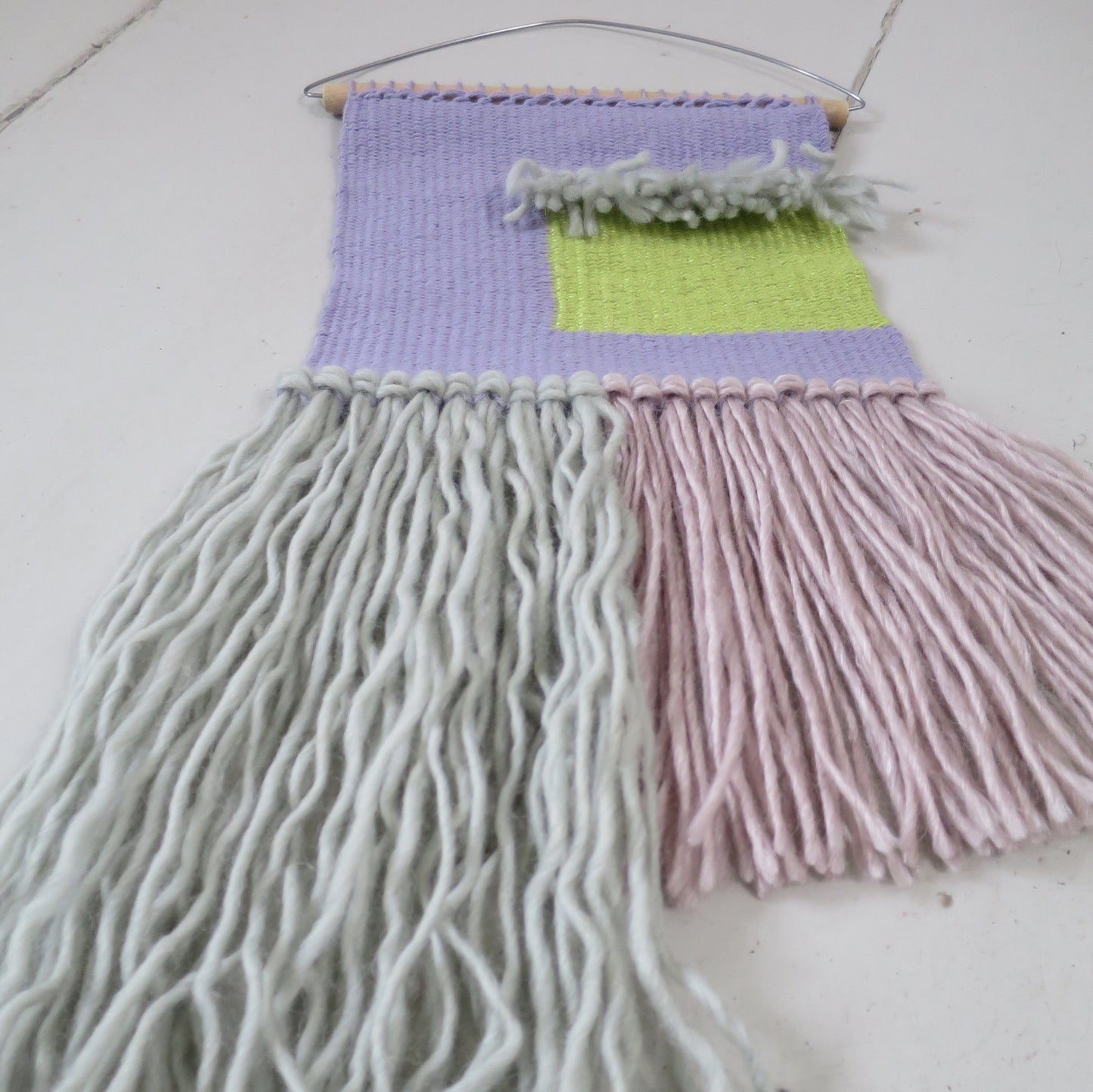wall hanging | lilac + lime colour block